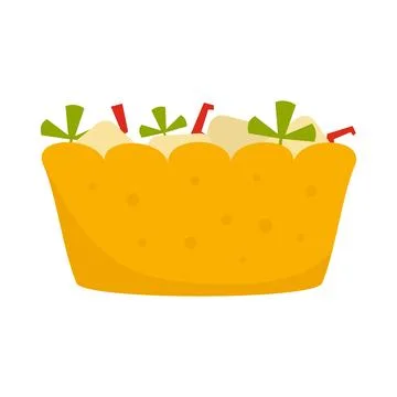 Fruit salad icon flat isolated Stock Illustration