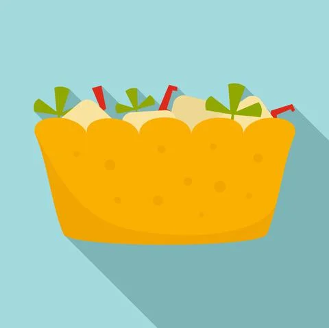 Fruit salad icon, flat style 스톡 일러스트