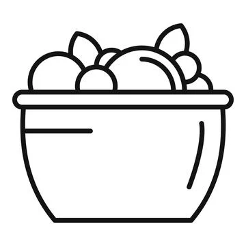 Fruit salad icon outline vector. Fresh food Stock Illustration