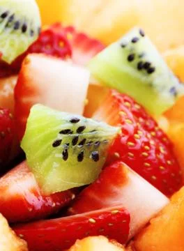 Fruit salad macro Stock Photos