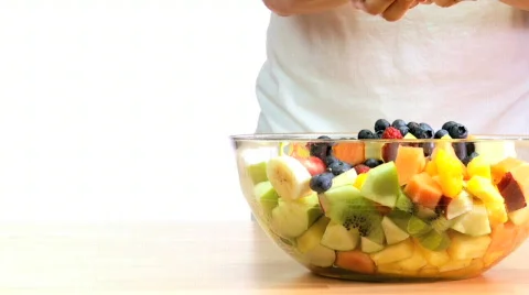 Fruit Salad Preparation Stock Footage