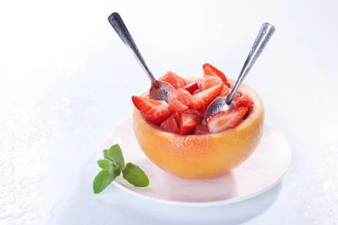 Fruit salad with strawberry Stock Photos