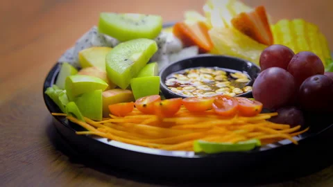 Fruit salad tilt up Stock Footage 150646432