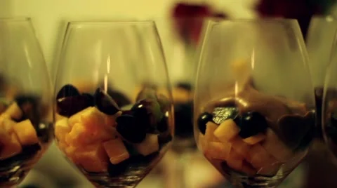 Fruit sallad dessert Stock Footage 40339683