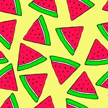 Fruit, seamless, cartoon, vector pattern. Stock Illustration