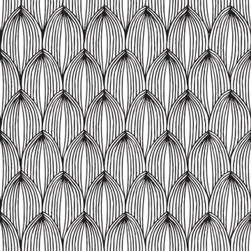 Fruit seamless pattern in black and white Stock Illustration