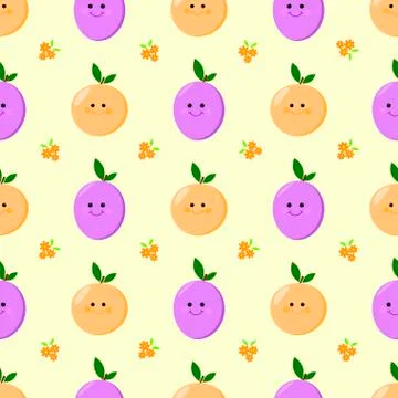 Fruit seamless pattern for children Illustrazione stock
