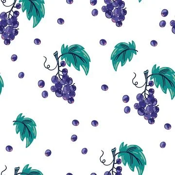 Fruit seamless pattern. Grape. Delicious sweet food. Perfect for printing, me Stock Illustration