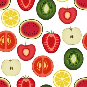 Fruit seamless pattern Stock Illustration