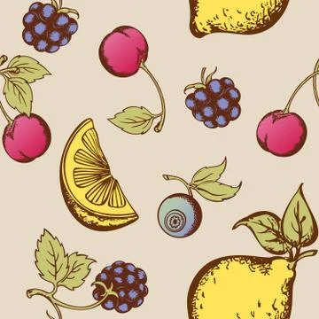 Fruit  seamless pattern Stock Illustration