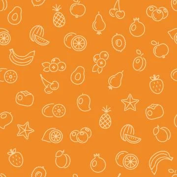 Fruit seamless pattern Stock Illustration