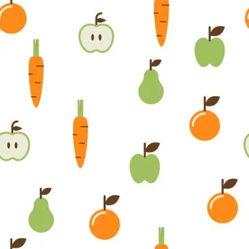 Fruit Seamless Pattern Stock Illustration