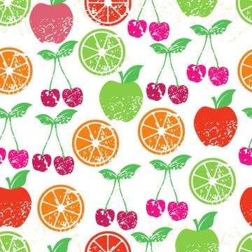 Fruit seamless pattern Stock Illustration