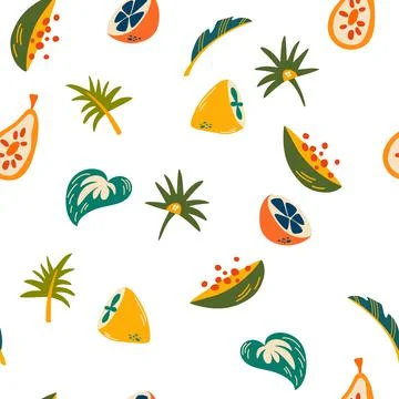 Fruit seamless pattern. Strawberry. Delicious sweet food. Perfect for printin Stock Illustration