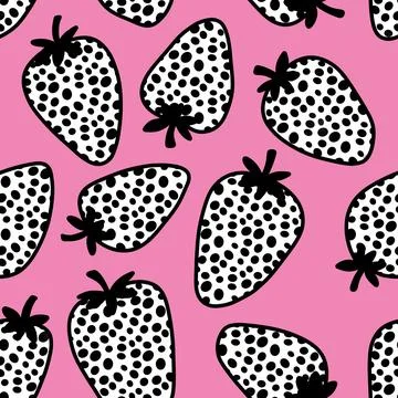 Fruit seamless strawberry pattern for fabrics and textiles and packaging Stock Illustration