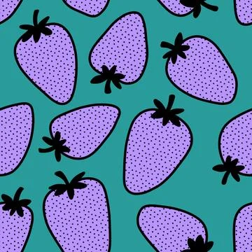 Fruit seamless strawberry pattern for fabrics and textiles and packaging Stock Illustration