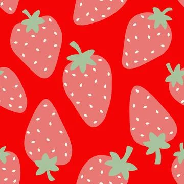 Fruit seamless strawberry pattern for fabrics and textiles and packaging Stock Illustration