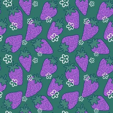 Fruit seamless strawberry pattern for fabrics and textiles and packaging Illustrazione stock
