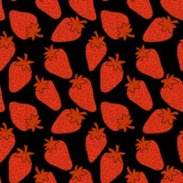 Fruit seamless strawberry pattern for fabrics and textiles and packaging Stock Illustration
