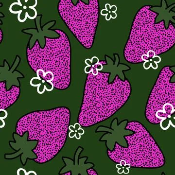 Fruit seamless strawberry pattern for fabrics and textiles and packaging Stock Illustration