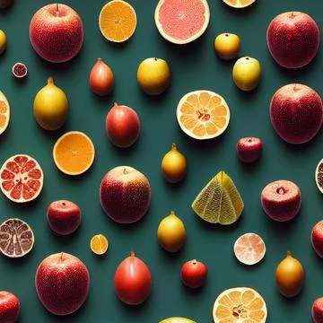 Fruit  Seamless symmetrical repeating pattern silk fabrik Stock Illustration