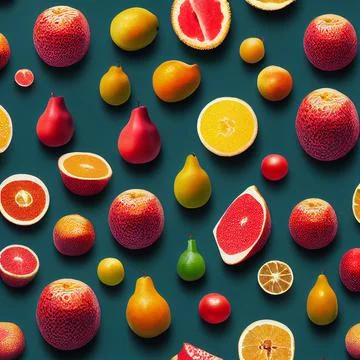 Fruit  Seamless symmetrical repeating pattern silk fabrik Stock Illustration