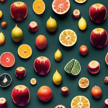 Fruit  Seamless symmetrical repeating pattern silk fabrik Stock Illustration