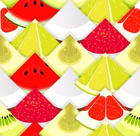 Fruit seamless texture. Pattern with pieces of fruit. Texture for packaging and Stock Illustration