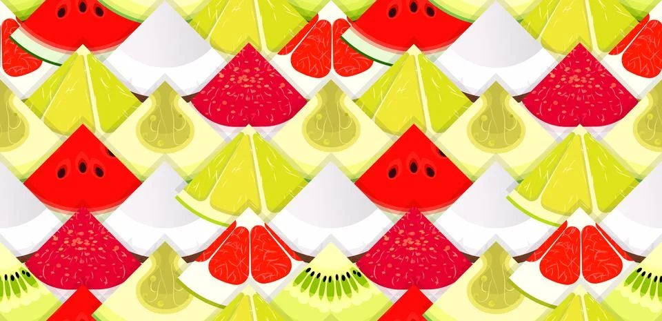 Fruit seamless texture. Pattern with pieces of fruit. Texture for packaging and Stock Illustration