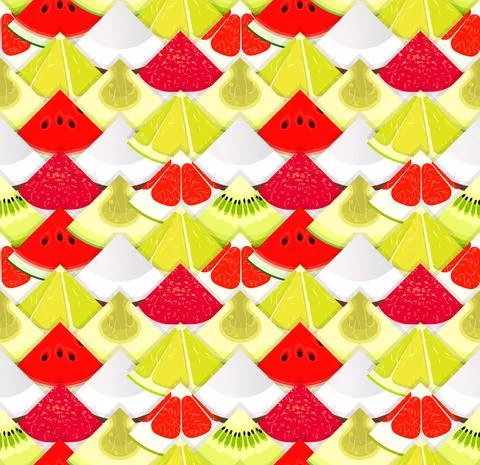 Fruit seamless texture. Pattern with pieces of fruit. Texture for packaging and Stock Illustration