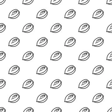 Fruit seed outline seamless pattern repeating background Stock Illustration