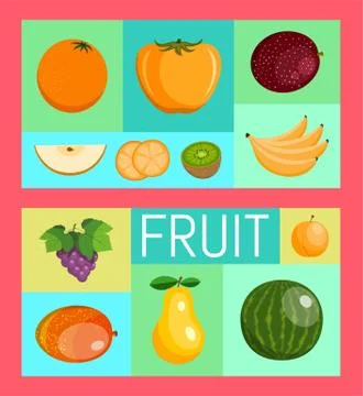 Fruit set of banners for fresh product or fruit farm market. Organic and natural 스톡 일러스트