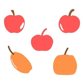 Fruit set icon. Food vector Stock Illustration