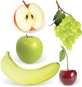 Fruit set Stock Illustration