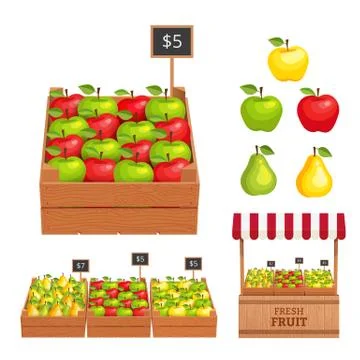 Fruit set Illustrazione stock