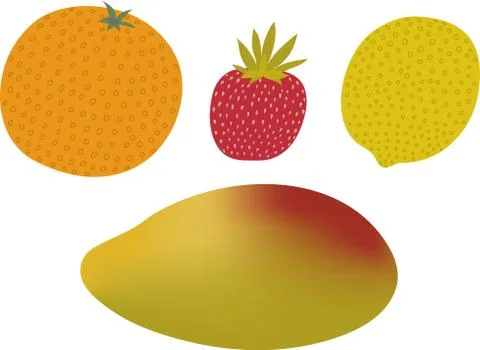 Fruit set Stock Illustration