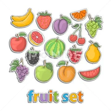 Fruit set isolated 스톡 일러스트