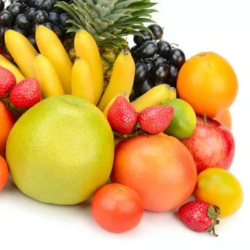 Fruit set isolated on white background Foto stock