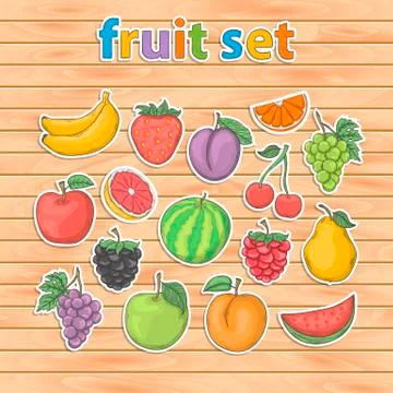 Fruit set vector illustration Stock Illustration