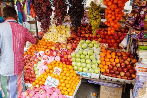  	Fruit shop in the bazaar.  Stock Photos