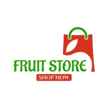 Fruit Shopping Bag Logo suitable for Fruits Store, supermarket Symbol combi.. Stock Illustration