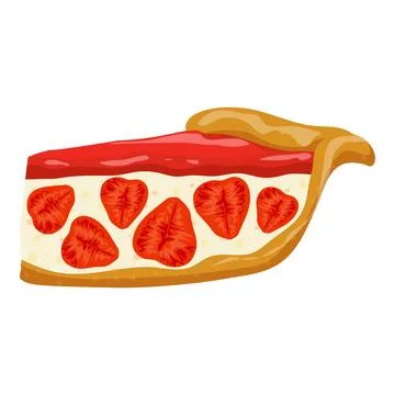 Fruit slice pie icon cartoon vector. Pastry tart Stock Illustration