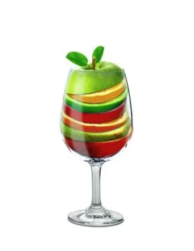 Fruit slices in a drinking glass Stock Photos