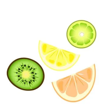 Fruit slices isolated Stock Illustration