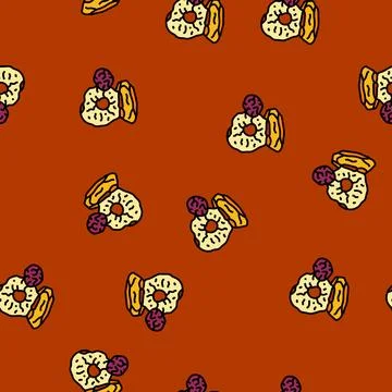 Fruit slices snack food vector seamless pattern Illustrazione stock