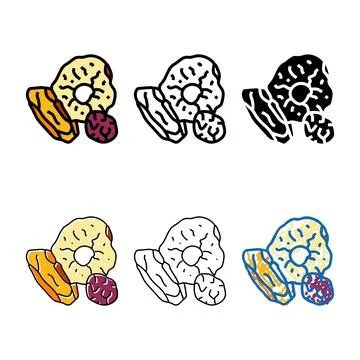 Fruit slices snack multipack food color icon vector イラスト素材