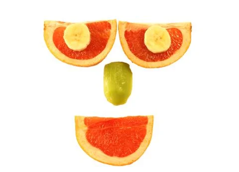 Fruit smiling face Stock Photos