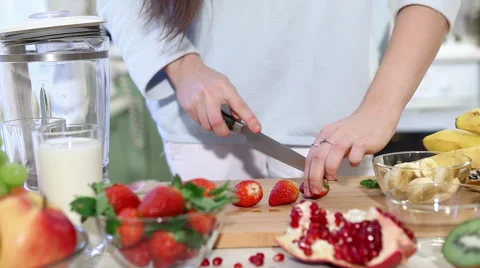 Fruit smoothie blender 222 Stock Footage 46580396