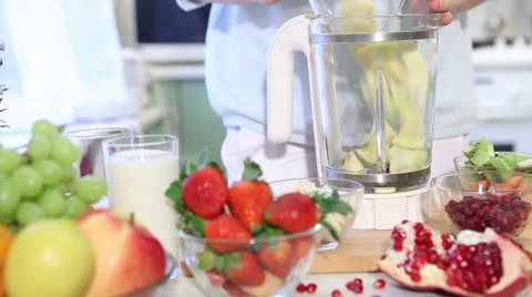 Fruit smoothie blender 654 Stock Footage 46578292