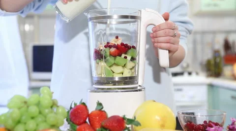 Fruit smoothie blender 777 Stock Footage 46579230
